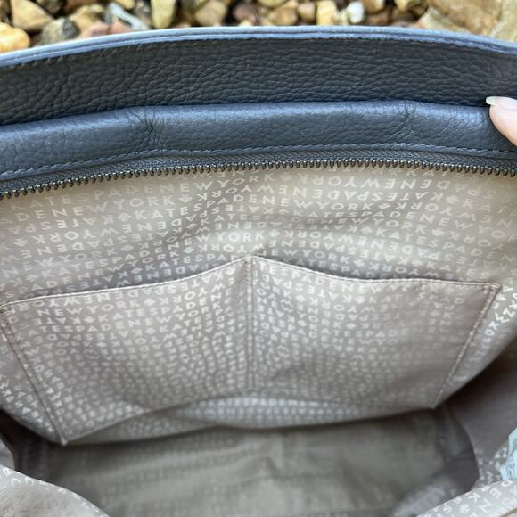 Kate Spade New York Large Gray Baxter Street Fernrose Pebbled Leather Tote Bag - Picture 15 of 16